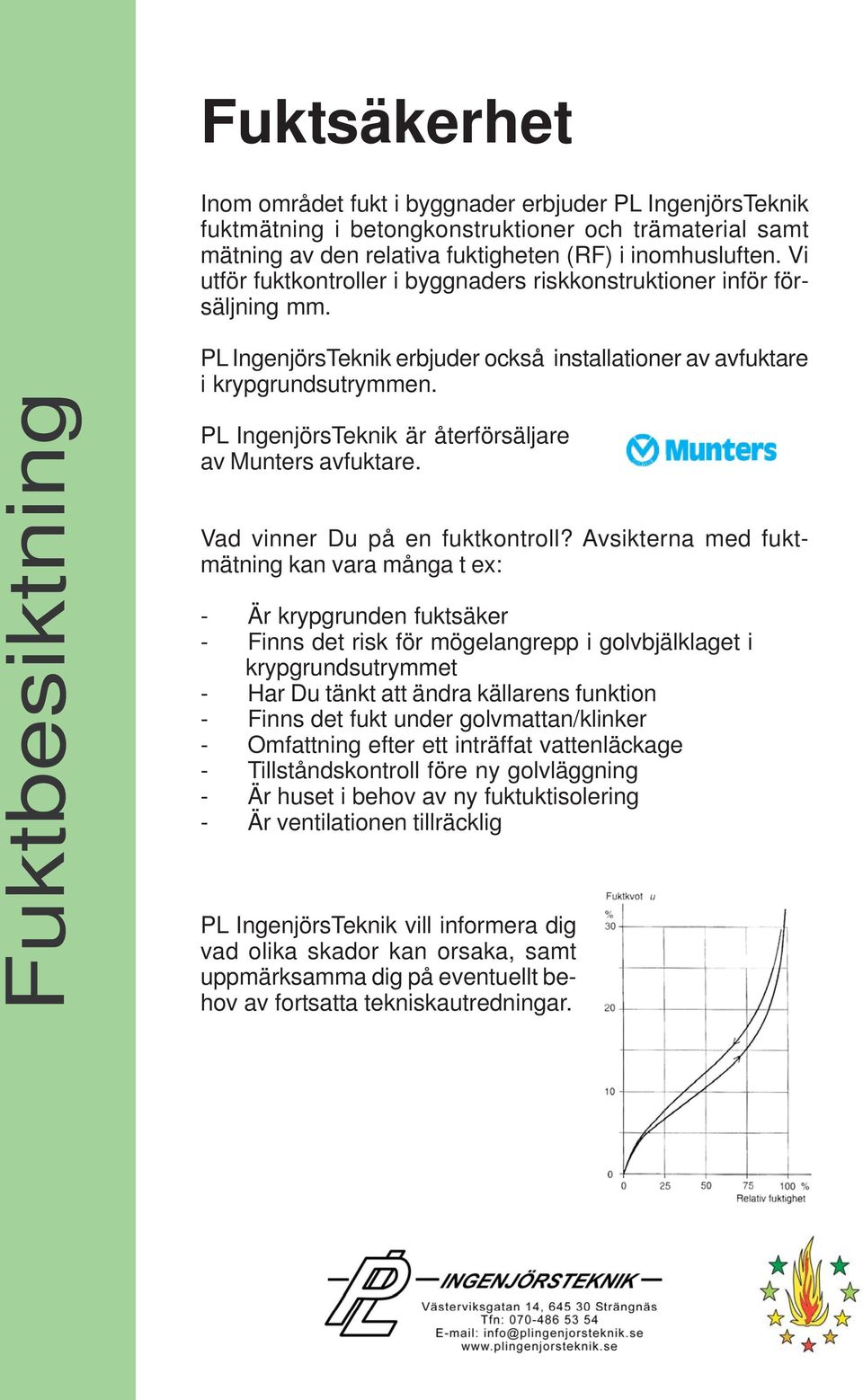 PL IngenjörsTeknik är återförsäljare av Munters avfuktare. Vad vinner Du på en fuktkontroll?