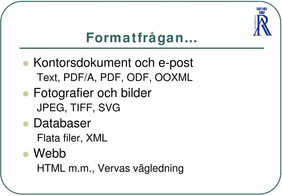 och bilder JPEG, TIFF, SVG Databaser