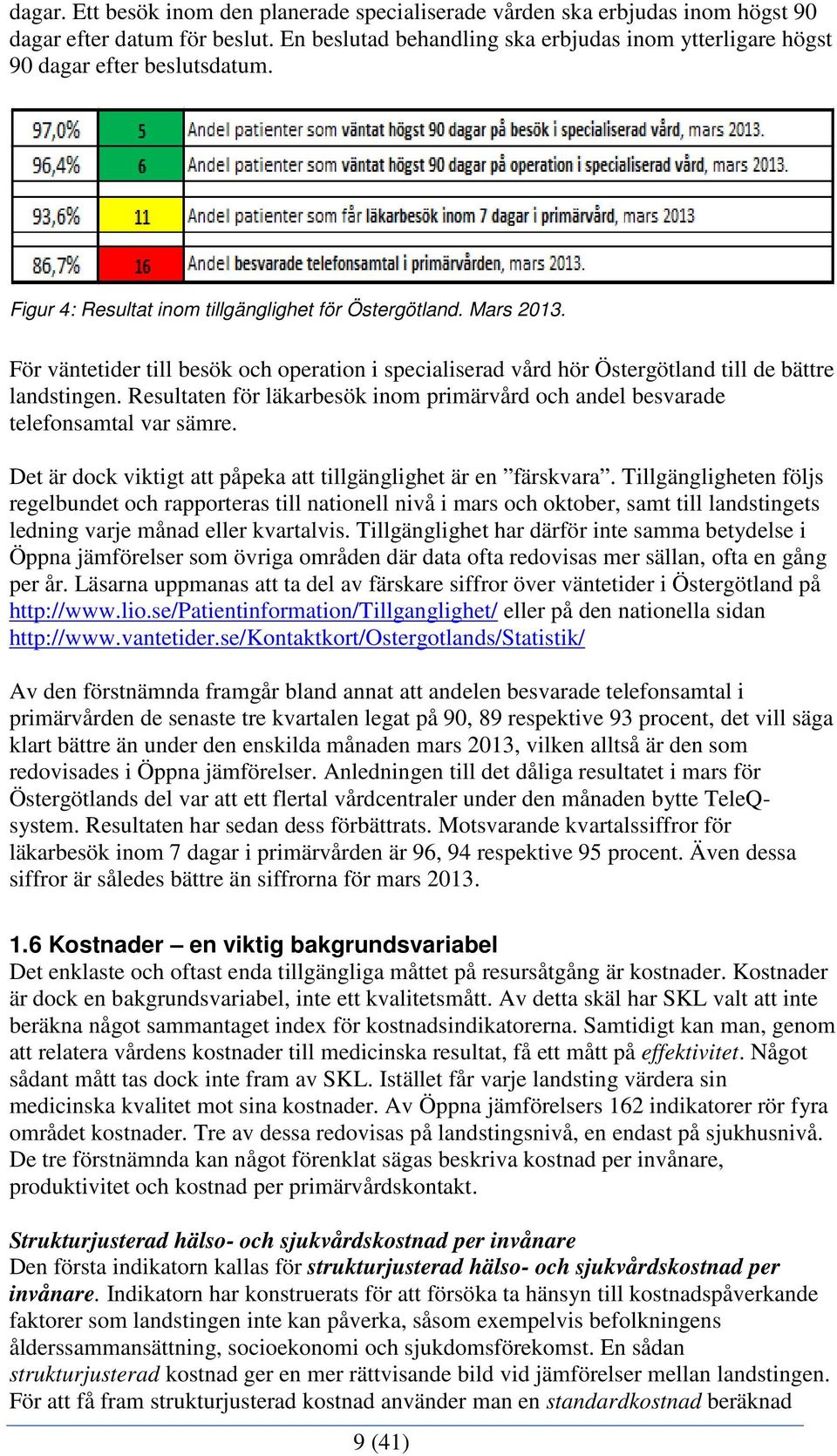 För väntetider till besök och operation i specialiserad vård hör Östergötland till de bättre landstingen. Resultaten för läkarbesök inom primärvård och andel besvarade telefonsamtal var sämre.