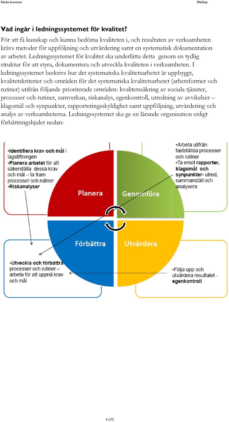 Ledningssystemet för kvalitet ska underlätta detta genom en tydlig struktur för att styra, dokumentera och utveckla kvaliteten i verksamheten.