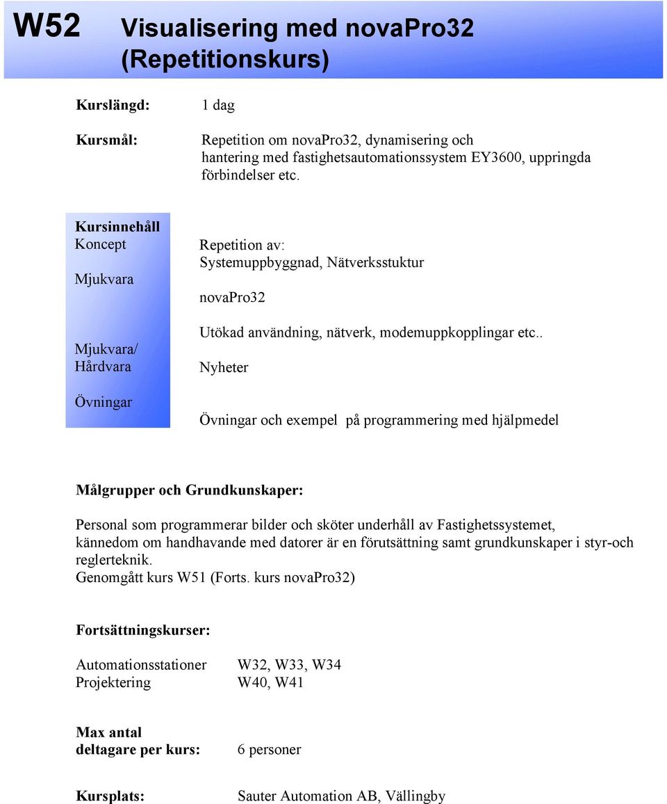 . Nyheter och exempel på programmering med hjälpmedel Personal som programmerar bilder och sköter underhåll av Fastighetssystemet,