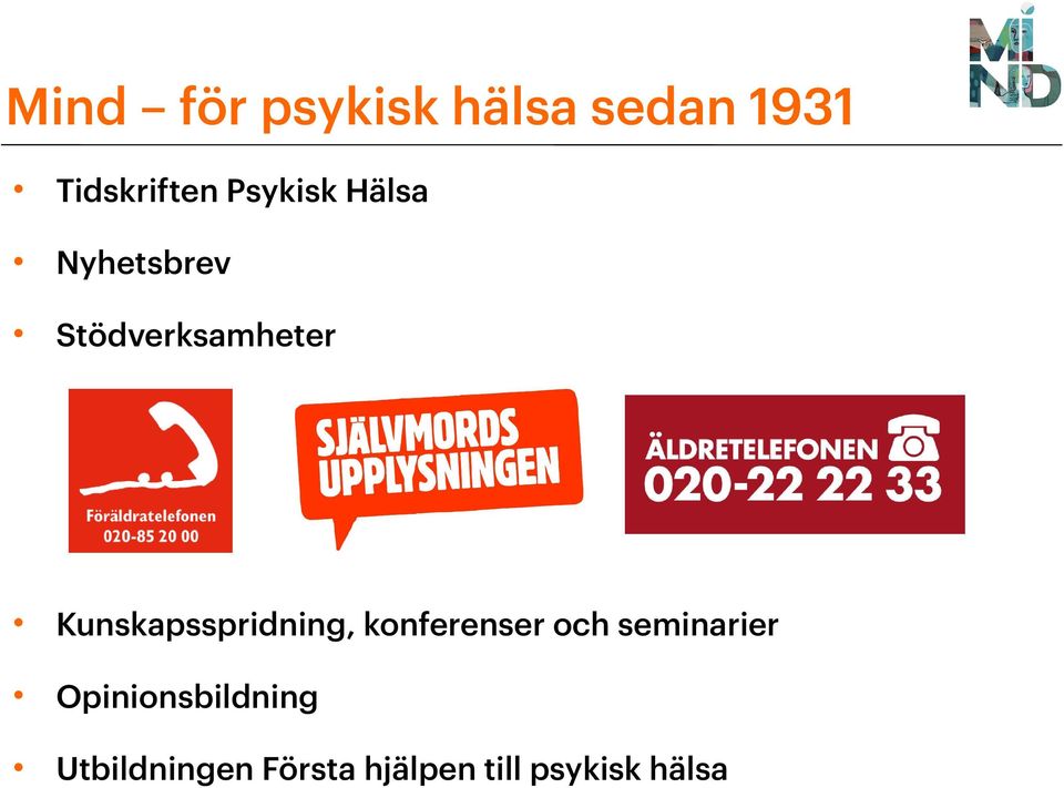 Kunskapsspridning, konferenser och seminarier