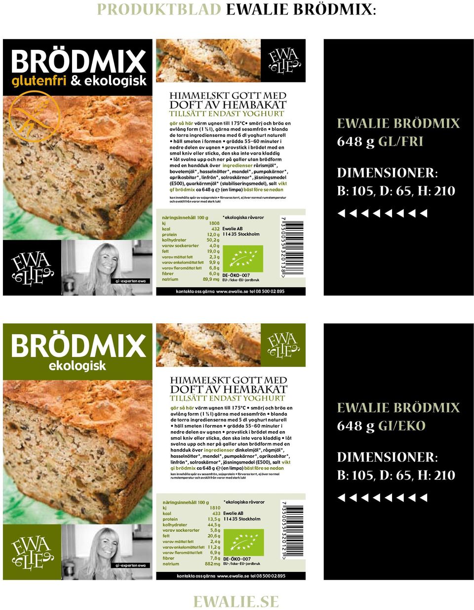 med en hndduk öve ingediense åismjöl*, bovetemjöl*, hsselnötte*, mndel*, pumpkäno*, pikosbit*, linfön*, soloskäno*, jäsningsmedel (E500), gukänmjöl* (stbiliseingsmedel), vikt gf bödmix c 648 g (en