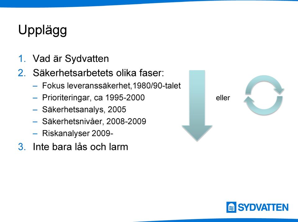 leveranssäkerhet,1980/90-talet Prioriteringar, ca