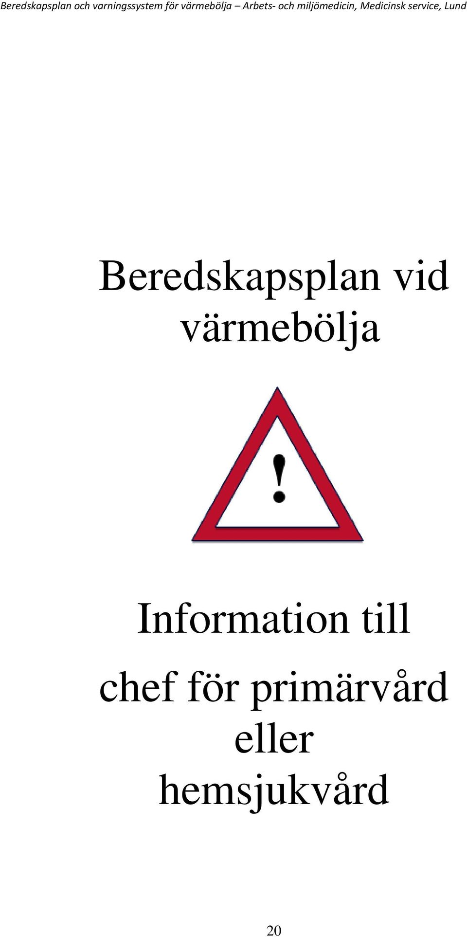 Information till chef