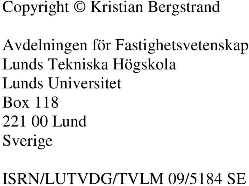 Lunds Tekniska Högskola Lunds