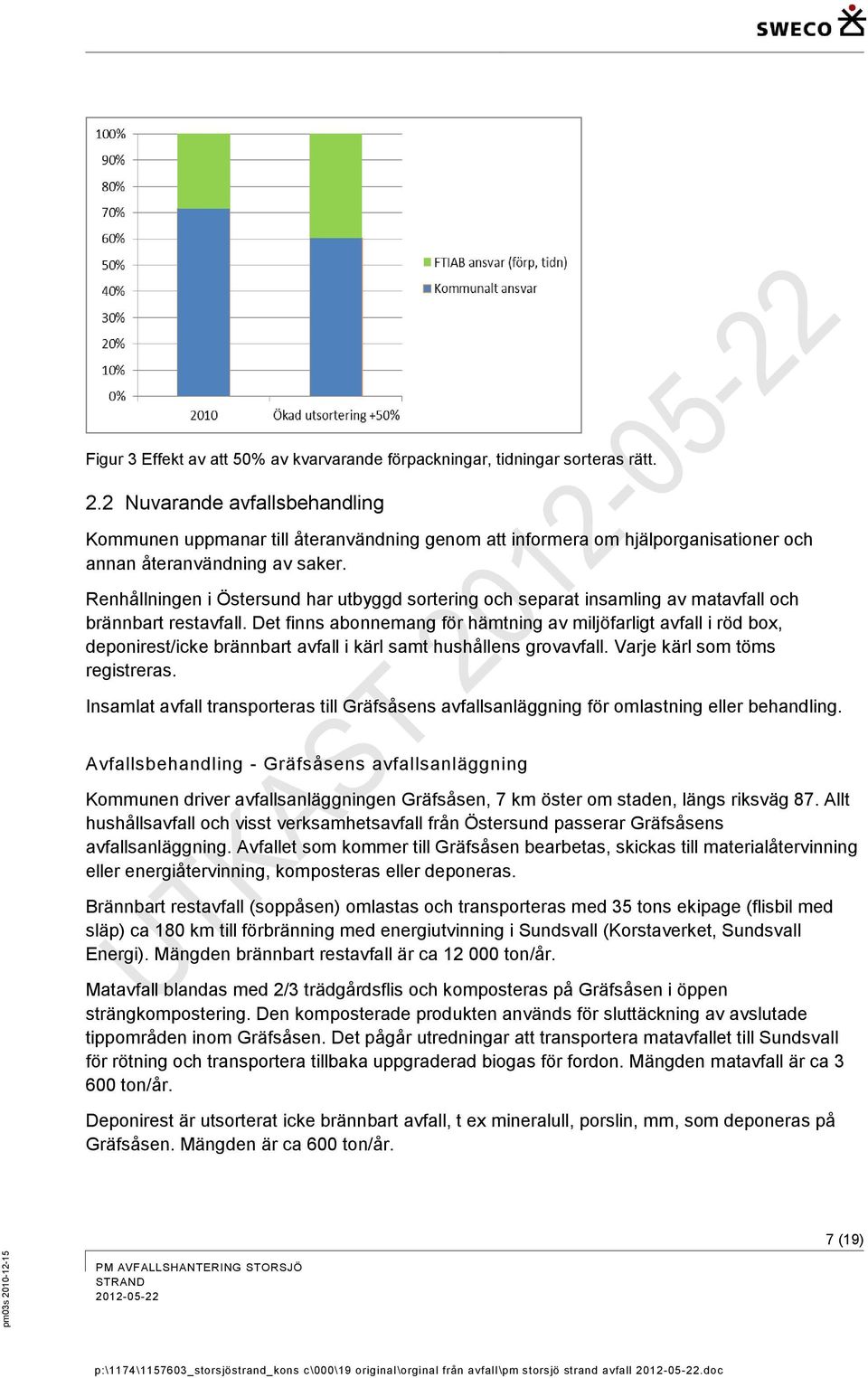 Renhållningen i Östersund har utbyggd sortering och separat insamling av matavfall och brännbart restavfall.