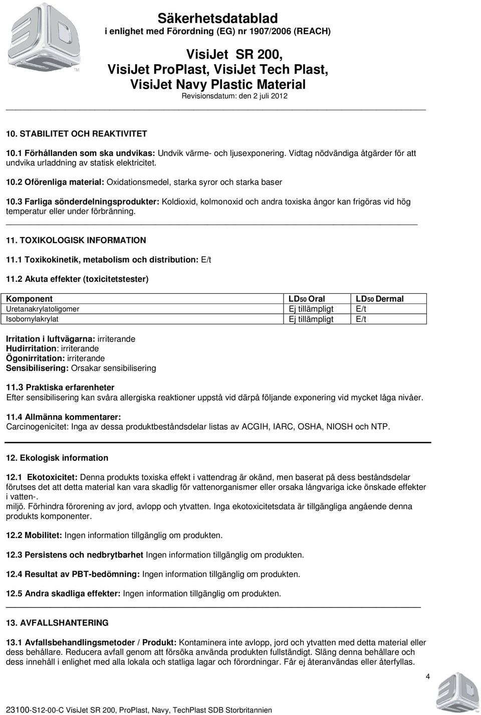 1 Toxikokinetik, metabolism och distribution: 11.