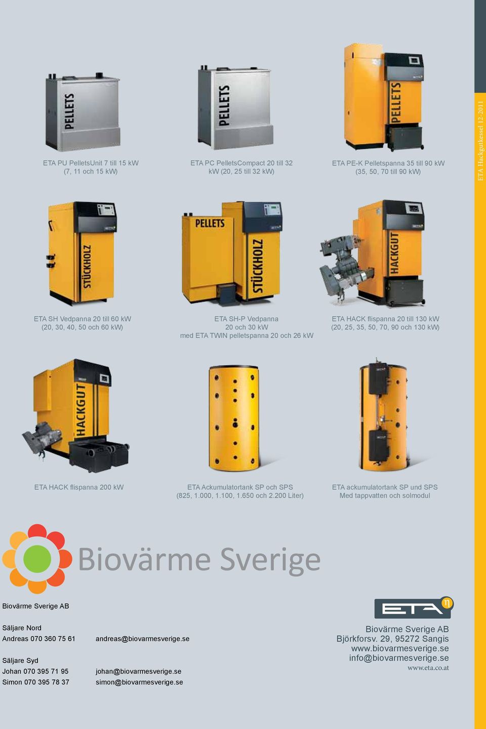 flispanna 200 kw ETA Ackumulatortank SP och SPS (825, 1.000, 1.100, 1.650 och 2.