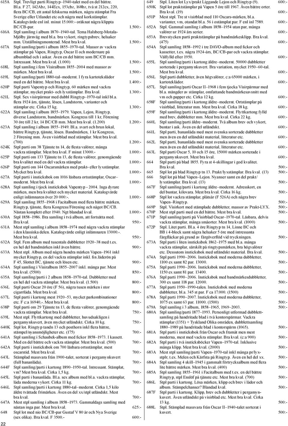 Utställningsmonterad. Mest bra kval. 1.500:- 617A Stpl samling/parti i album 1855 1970-tal. Massor av vackra stämplar på Vapen, Ringtyp, Oscar II och modernare på albumblad och i askar.