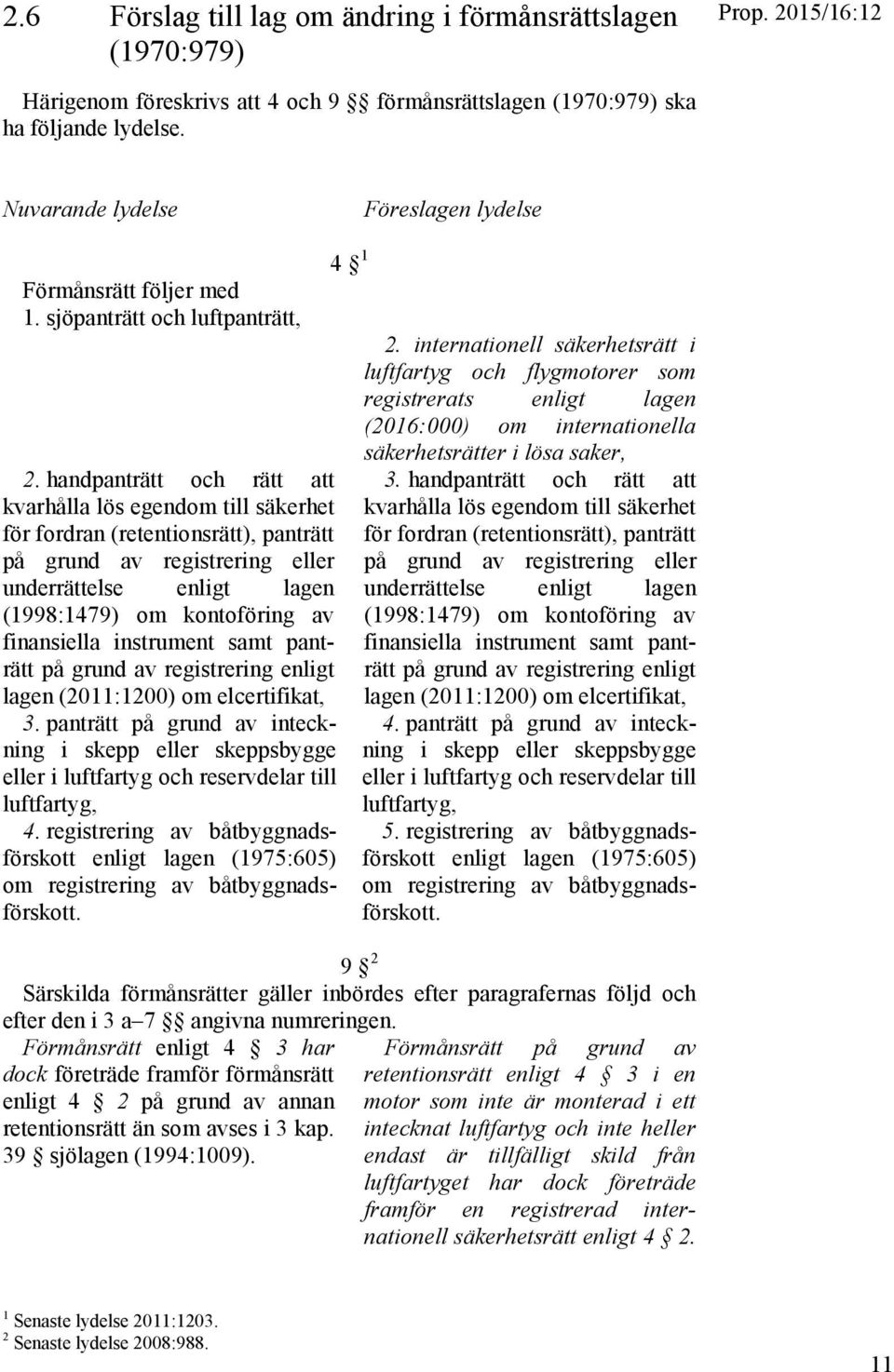 handpanträtt och rätt att kvarhålla lös egendom till säkerhet för fordran (retentionsrätt), panträtt på grund av registrering eller underrättelse enligt lagen (1998:1479) om kontoföring av