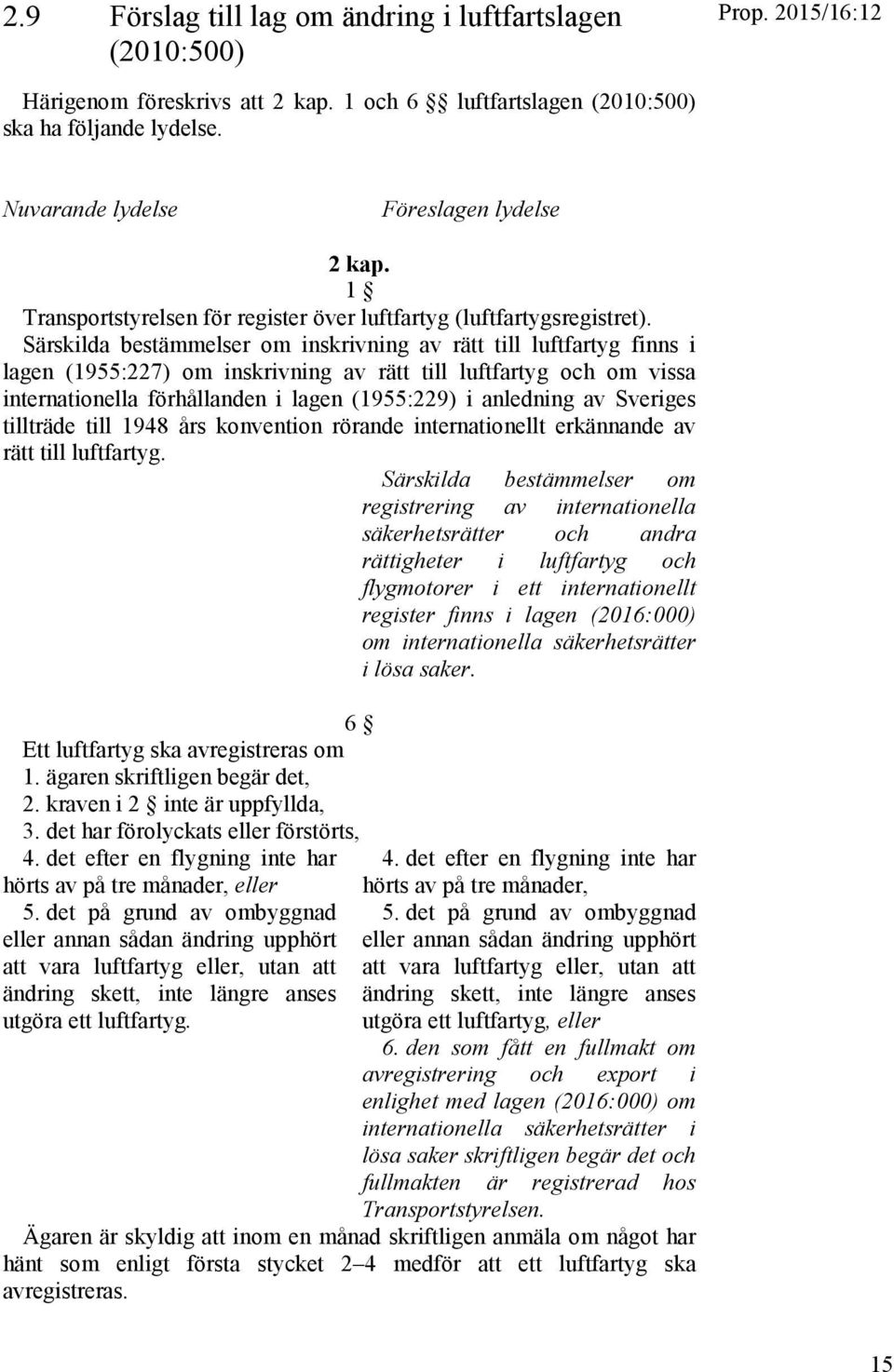 Särskilda bestämmelser om inskrivning av rätt till luftfartyg finns i lagen (1955:227) om inskrivning av rätt till luftfartyg och om vissa internationella förhållanden i lagen (1955:229) i anledning