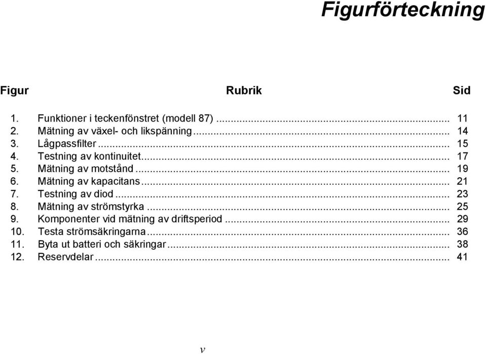 Mätning av motstånd... 19 6. Mätning av kapacitans... 21 7. Testning av diod... 23 8. Mätning av strömstyrka.
