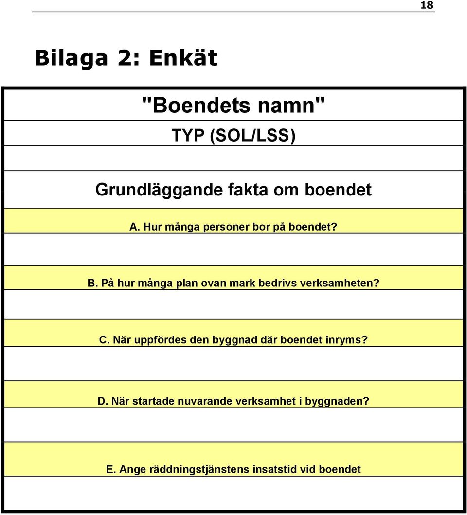 På hur många plan ovan mark bedrivs verksamheten? C.