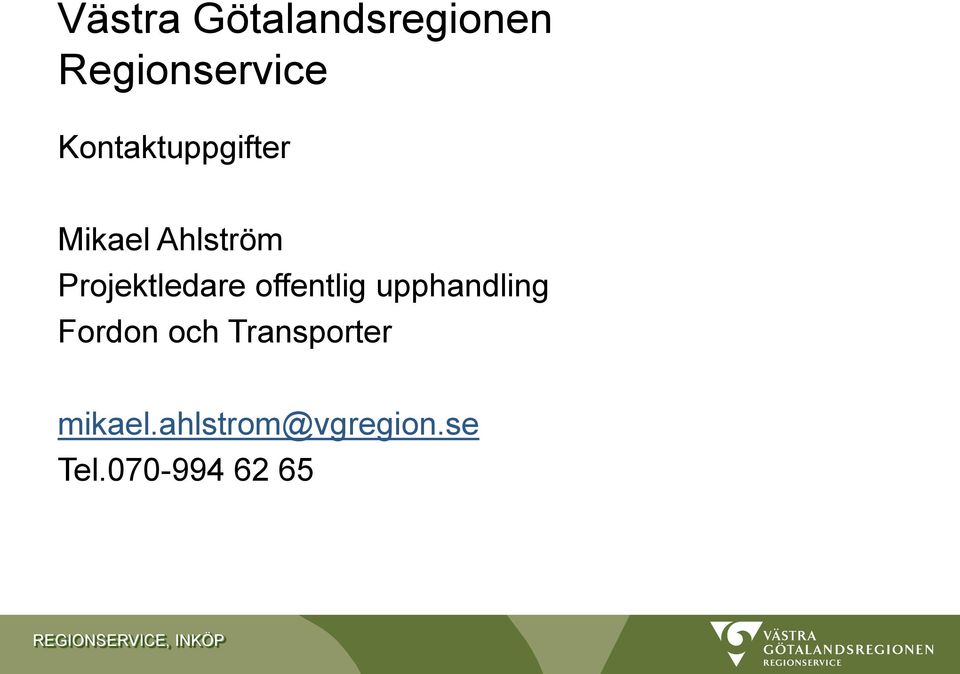 Projektledare offentlig upphandling Fordon
