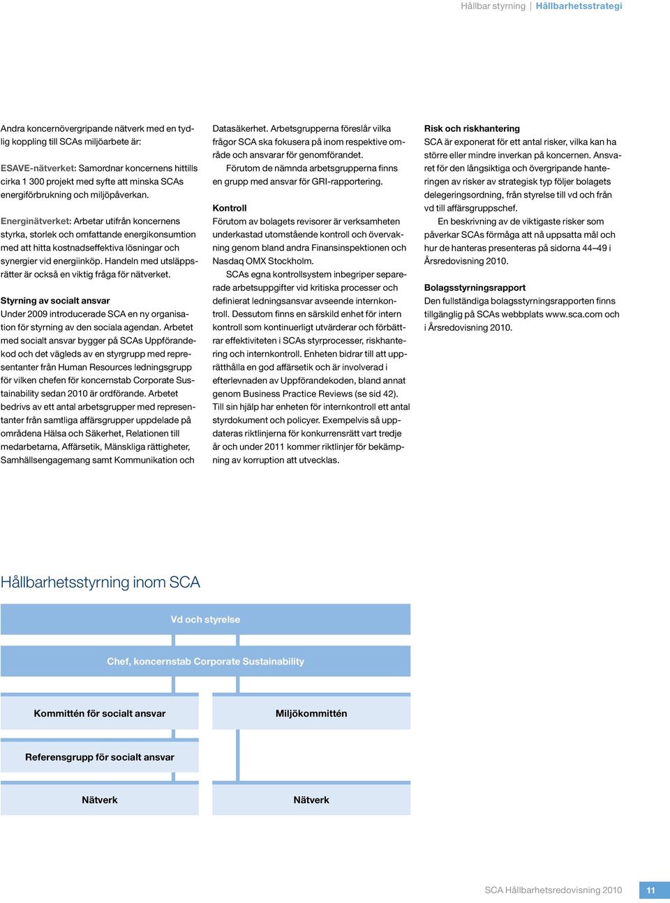 Energinätverket: Arbetar utifrån koncernens styrka, storlek och omfattande energi konsumtion med att hitta kostnadseffektiva lösningar och synergier vid energiinköp.