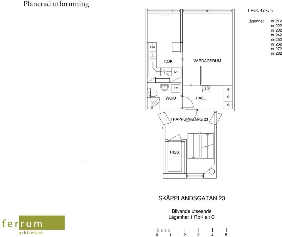 282 KÖK VARDASRUM WC/D TM HALL TRAPPUPPÅN 23