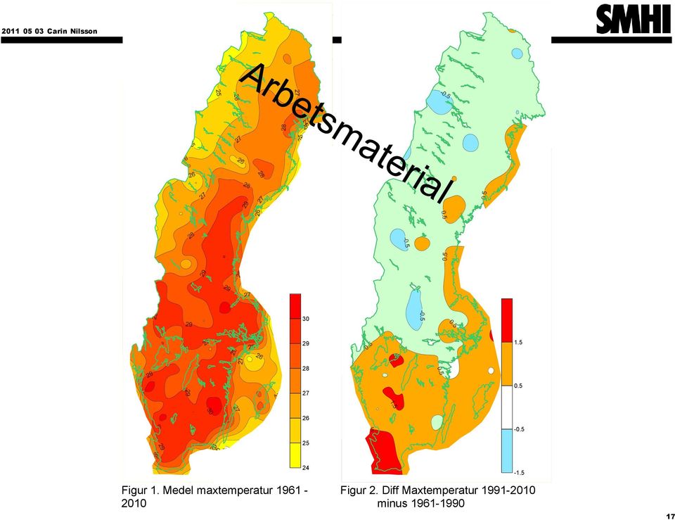 Medel maxtemperatur 1961-2010