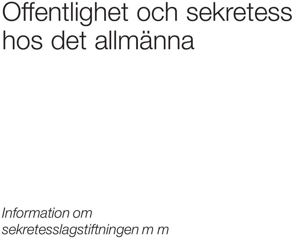 allmänna Information