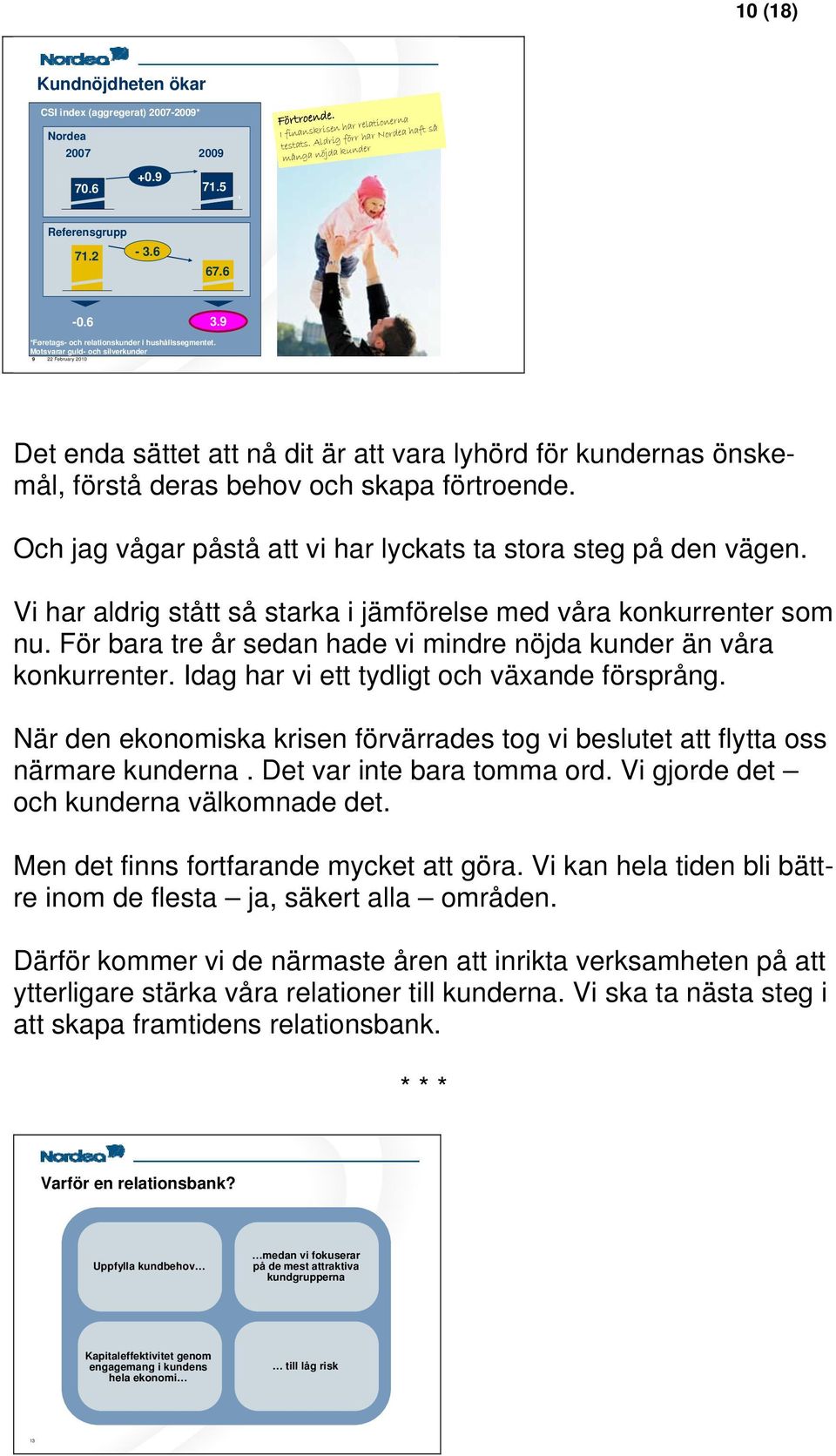 Motsvarar guld- och silverkunder 9 22 February 2010 Det enda sättet att nå dit är att vara lyhörd för kundernas önskemål, förstå deras behov och skapa förtroende.