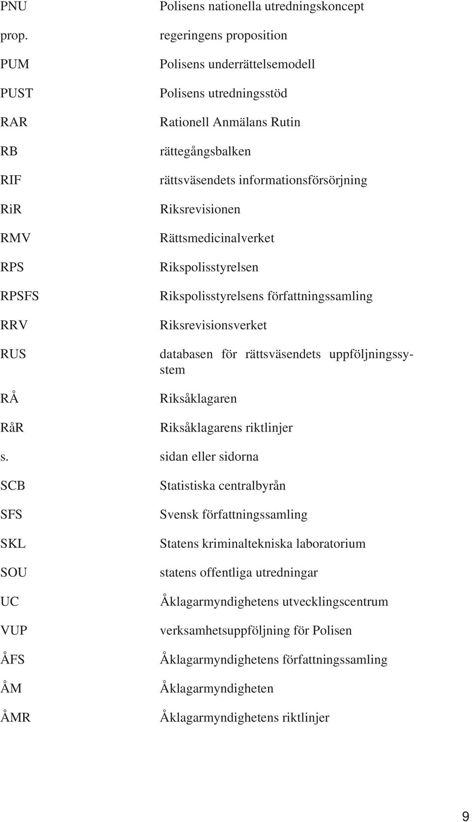 rättegångsbalken rättsväsendets informationsförsörjning Riksrevisionen Rättsmedicinalverket Rikspolisstyrelsen Rikspolisstyrelsens författningssamling Riksrevisionsverket databasen för rättsväsendets