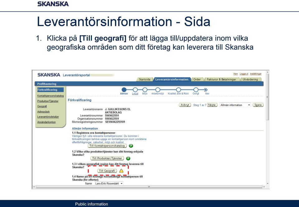 till/uppdatera inom vilka geografiska