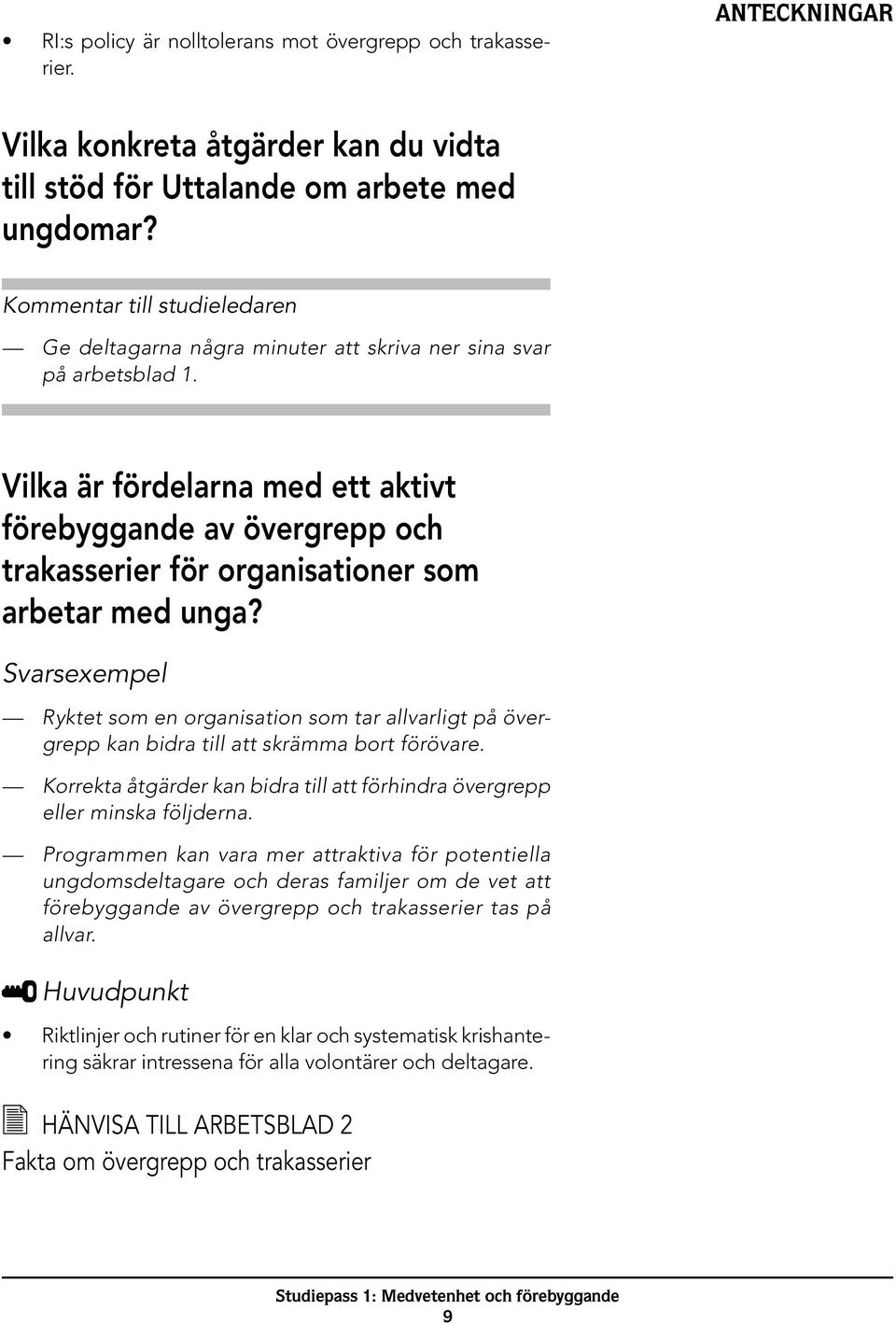 Vilka är fördelarna med ett aktivt förebyggande av övergrepp och trakasserier för organisationer som arbetar med unga?