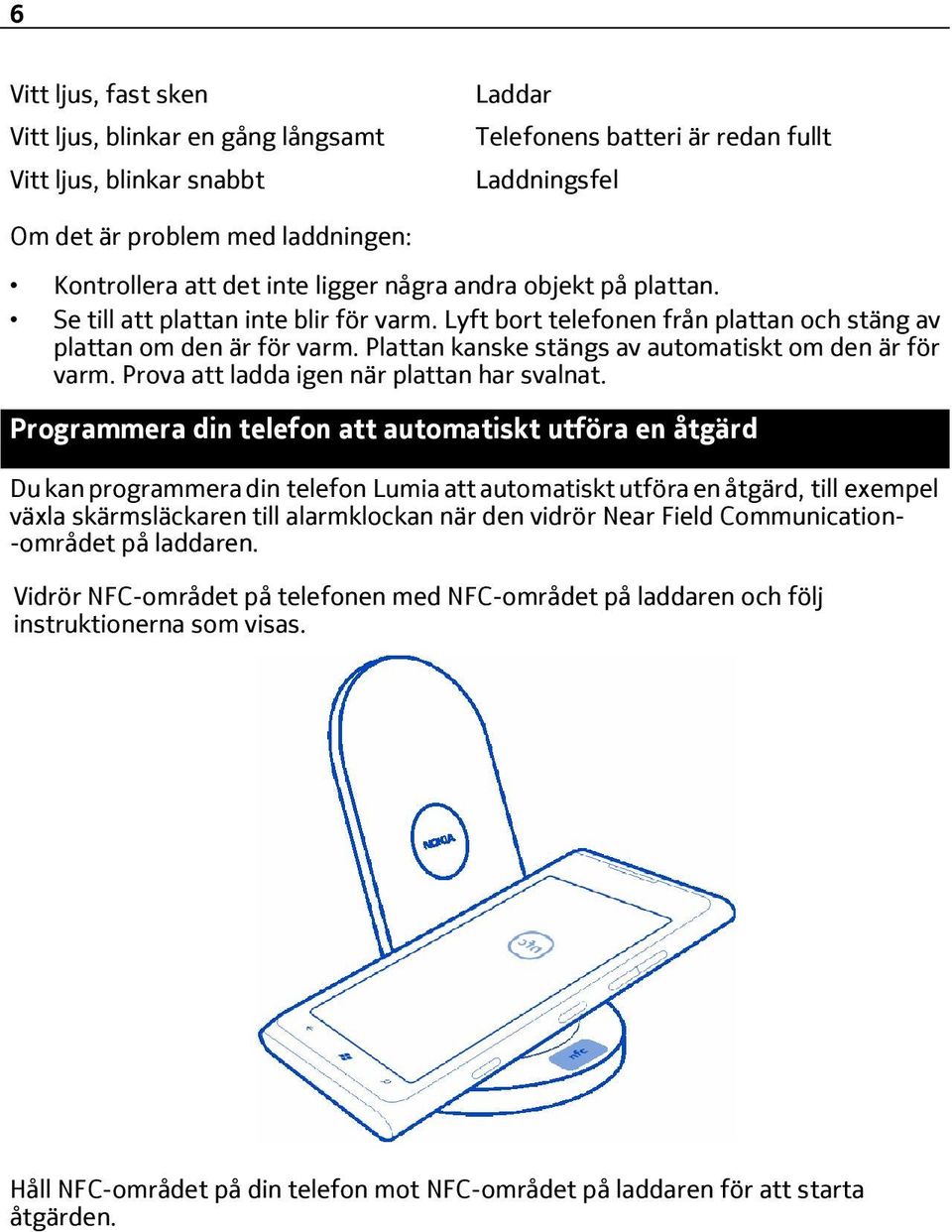 Plattan kanske stängs av automatiskt om den är för varm. Prova att ladda igen när plattan har svalnat.