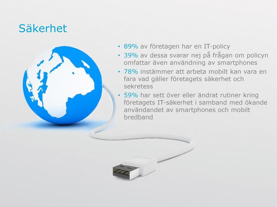 vad gäller företagets säkerhet och sekretess 59% har sett över eller ändrat rutiner kring