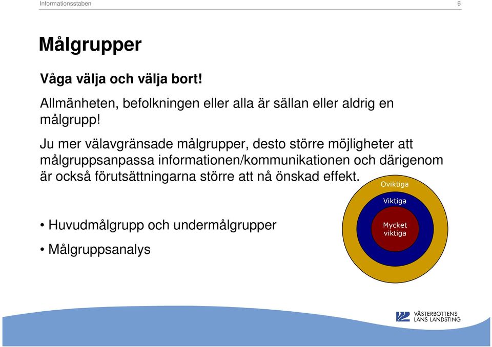 Ju mer välavgränsade målgrupper, desto större möjligheter att målgruppsanpassa