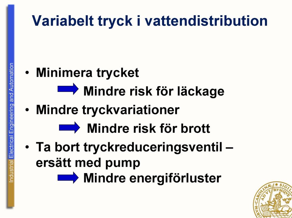 tryckvariationer Mindre risk för brott Ta bort