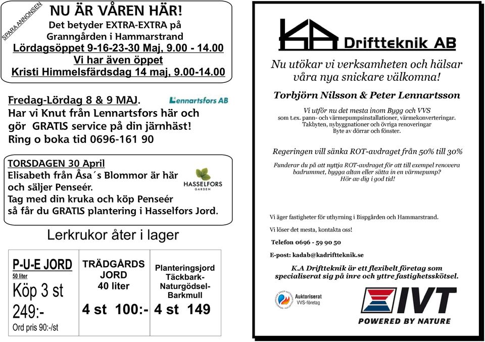 Tag med din kruka och köp Penseér så får du GRATIS plantering i Hasselfors Jord.