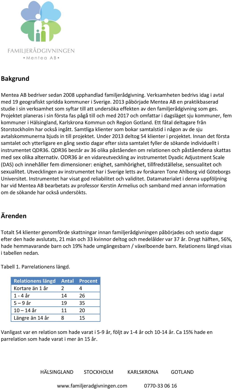 Projektet planeras i sin första fas pågå till och med 2017 och omfattar i dagsläget sju kommuner, fem kommuner i Hälsingland, Karlskrona Kommun och Region Gotland.