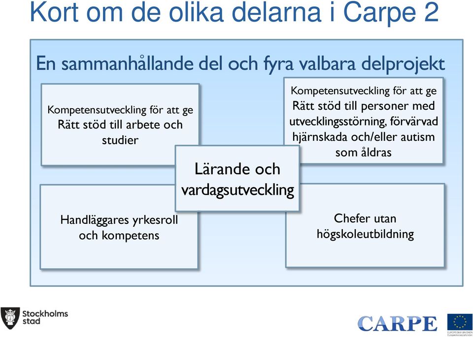 vardagsutveckling Kompetensutveckling för att ge Rätt stöd till personer med