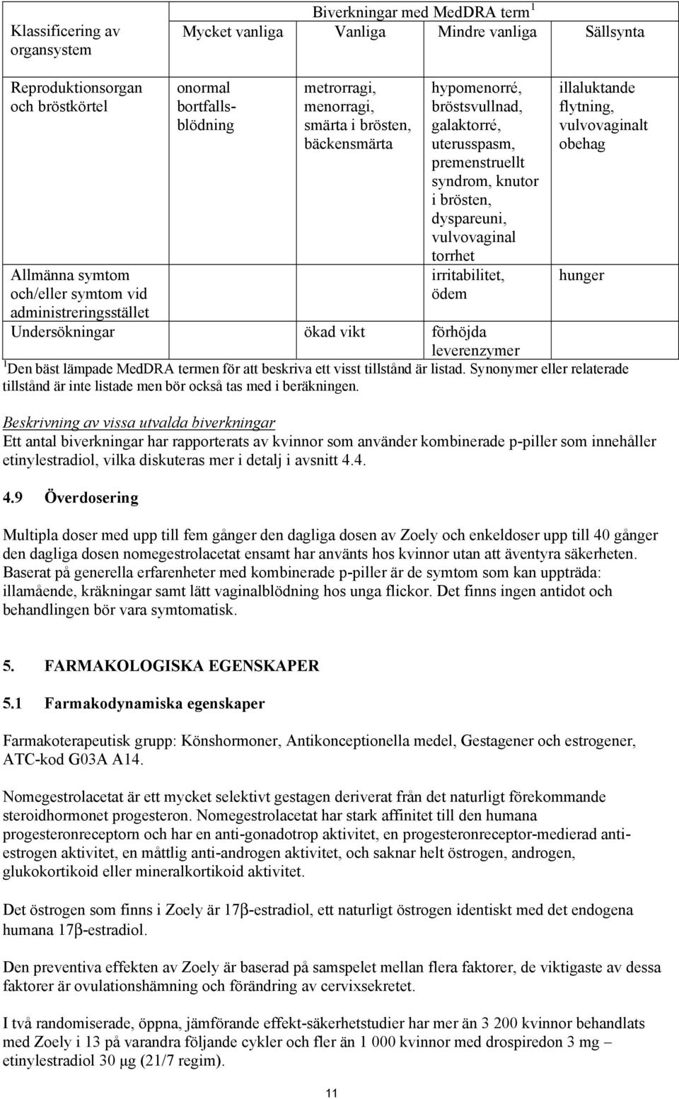 dyspareuni, vulvovaginal torrhet irritabilitet, ödem illaluktande flytning, vulvovaginalt obehag hunger Undersökningar ökad vikt förhöjda leverenzymer 1 Den bäst lämpade MedDRA termen för att