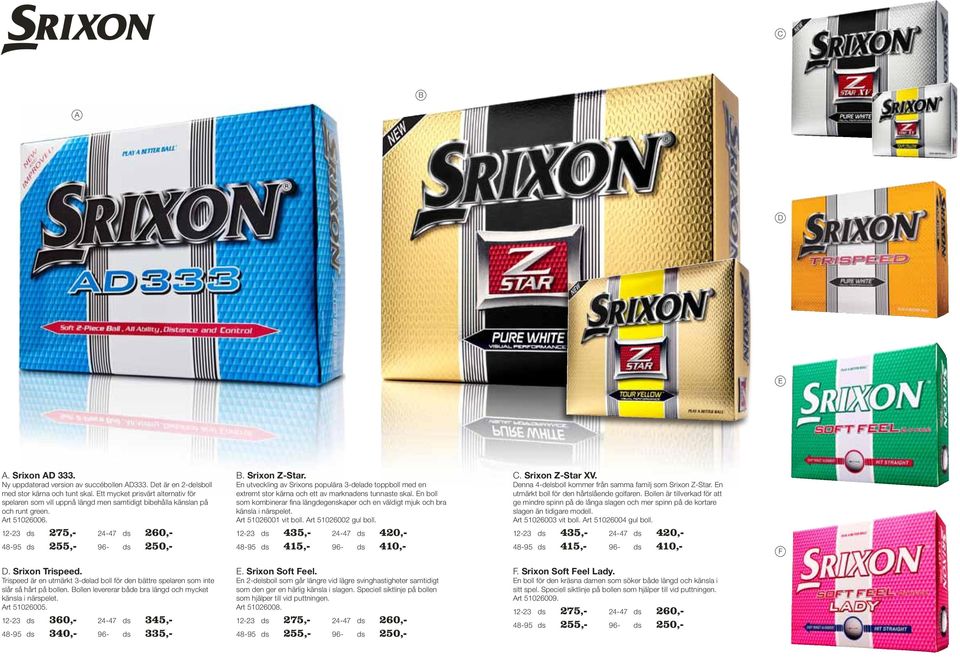 Srixon Z-Star. En utveckling av Srixons populära 3-delade toppboll med en extremt stor kärna och ett av marknadens tunnaste skal.