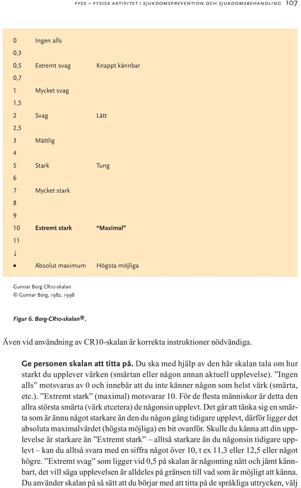 Även vid användning av CR10-skalan är korrekta instruktioner nödvändiga. Ge personen skalan att titta på.