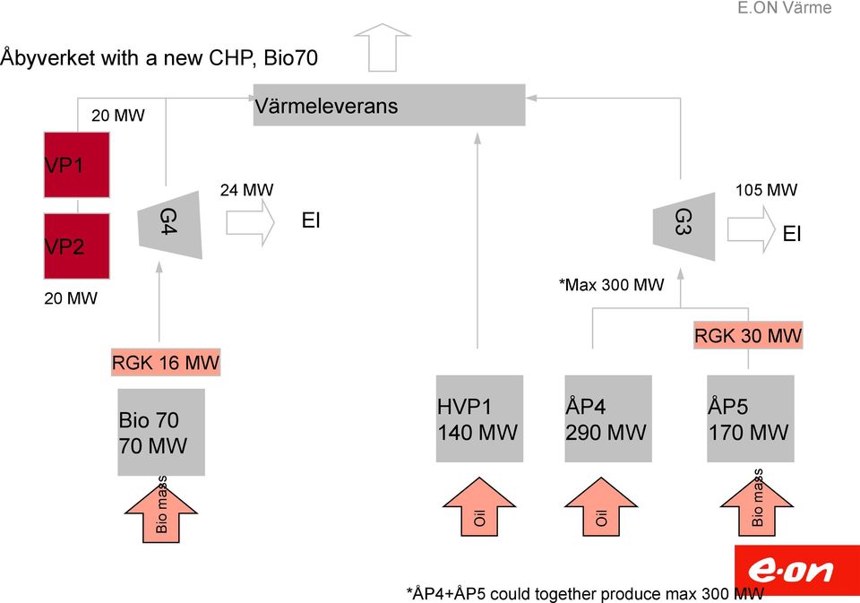 VP1 VP2 24 MW 105 MW El G3 El 20 MW *Max 300 MW RGK 30 MW RGK
