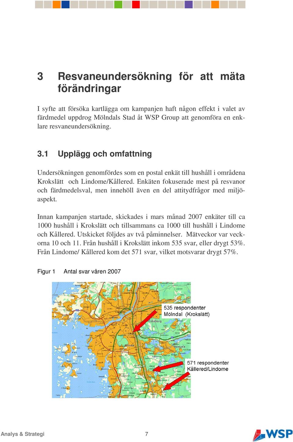 Enkäten fokuserade mest på resvanor och färdmedelsval, men innehöll även en del attitydfrågor med miljöaspekt.