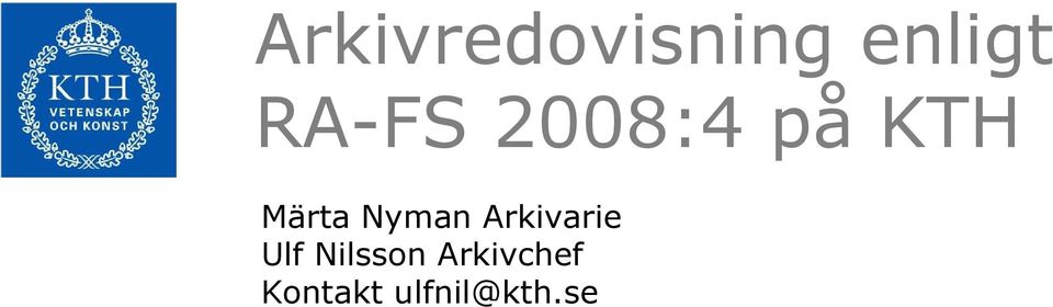 Nyman Arkivarie Ulf Nilsson