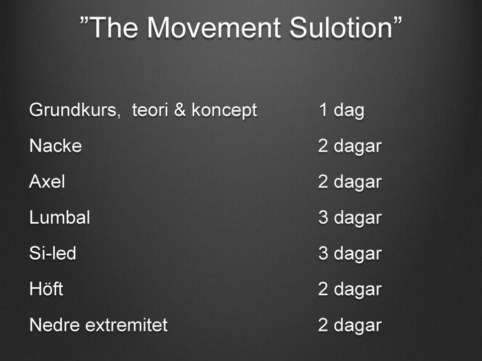 Si-led Höft Nedre extremitet 1 dag 2