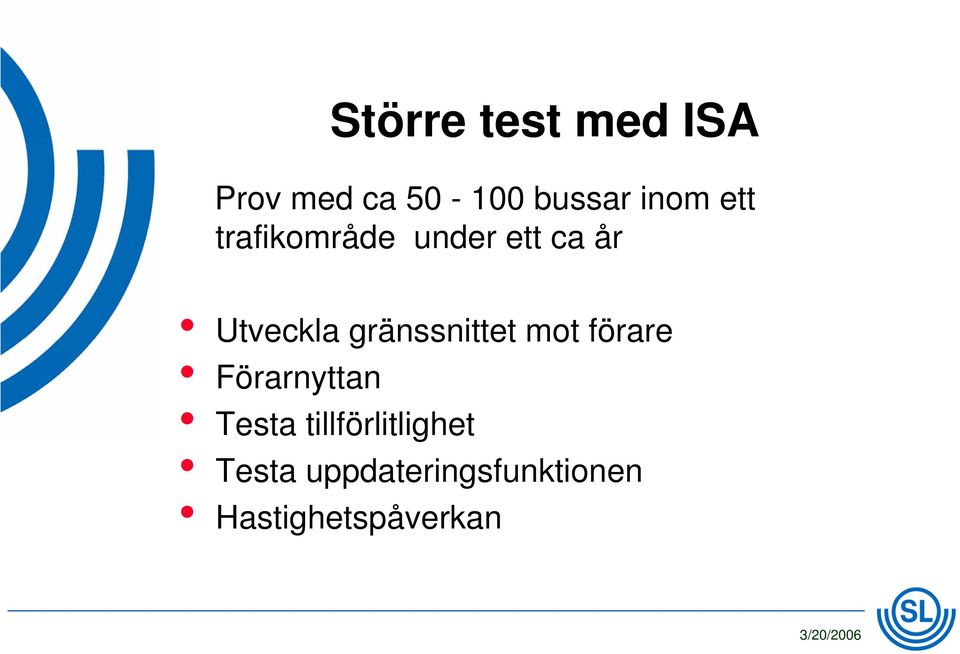 gränssnittet mot förare Förarnyttan Testa