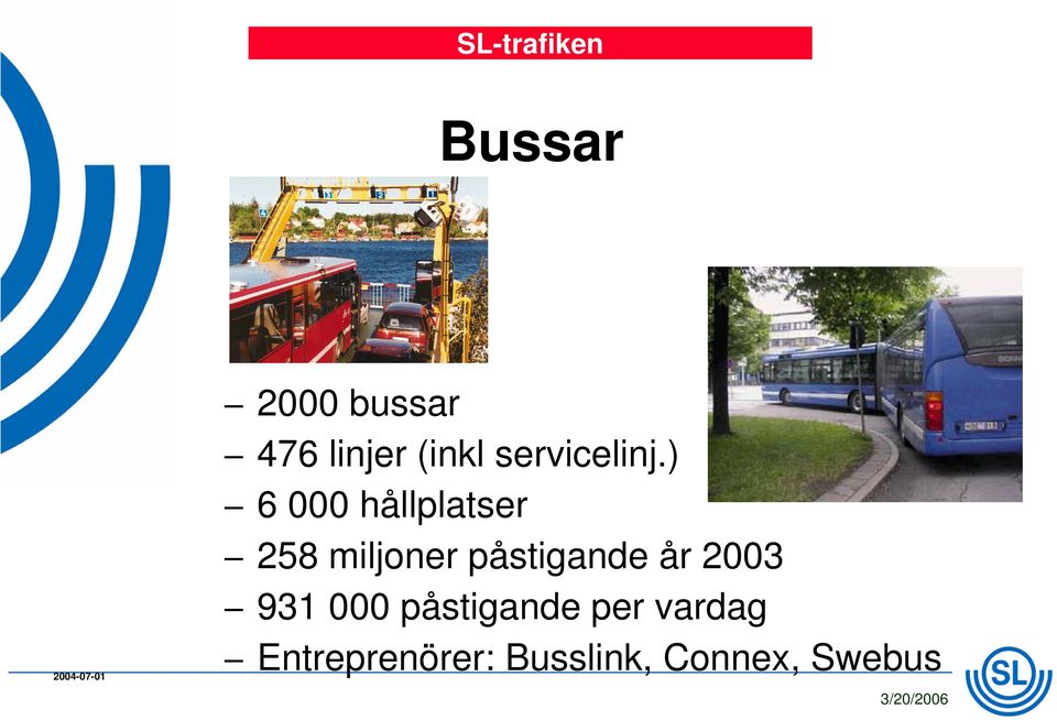 ) 6 000 hållplatser 258 miljoner påstigande år