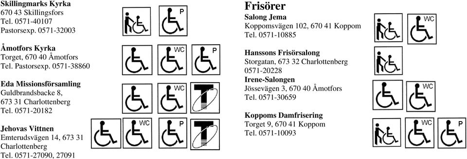 0571-38860 Eda Missionsförsamling Guldbrandsbacke 8, 673 31 Charlottenberg Tel.