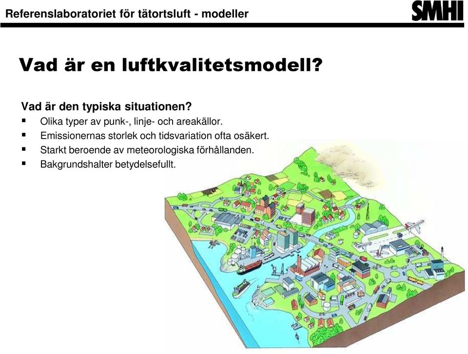 Olika typer av punk-, linje- och areakällor.