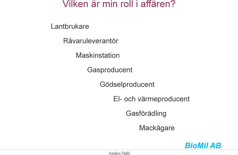 Maskinstation Gasproducent