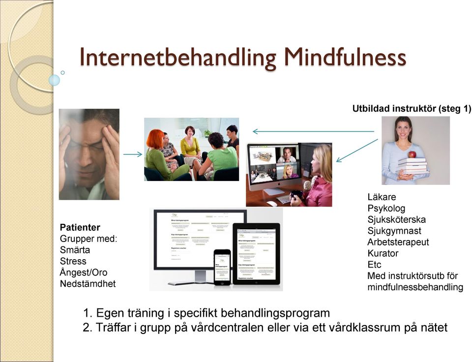 Arbetsterapeut Kurator Etc Med instruktörsutb för mindfulnessbehandling 1.