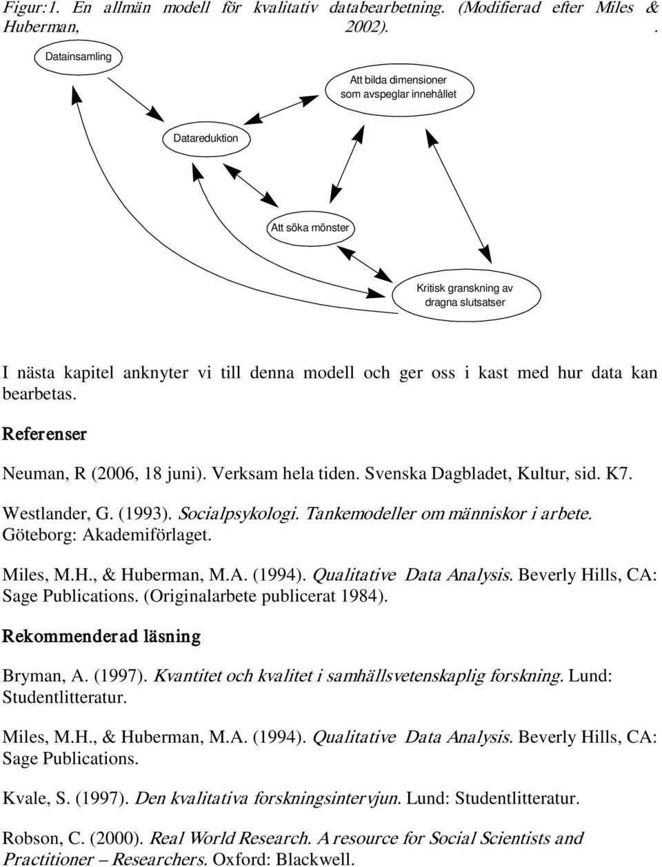 med hur data kan bearbetas. Referenser Neuman, R (2006, 18 juni). Verksam hela tiden. Svenska Dagbladet, Kultur, sid. K7. Westlander, G. (1993). Socialpsykologi. Tankemodeller om människor i arbete.