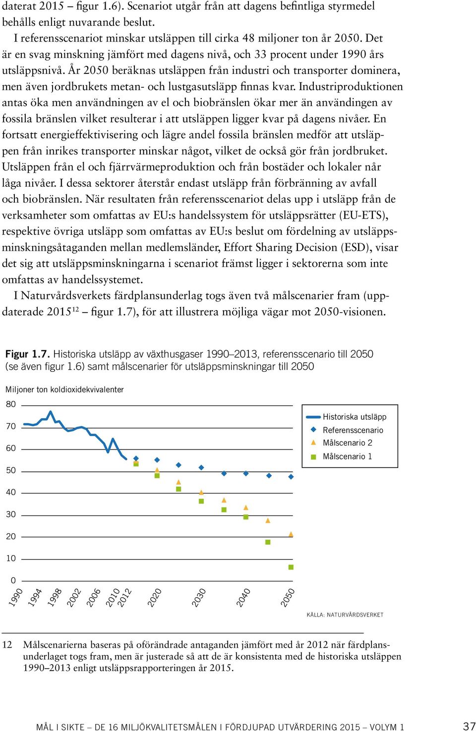 År 2050 beräknas utsläppen från industri och transporter dominera, men även jordbrukets metan - och lustgasutsläpp finnas kvar.