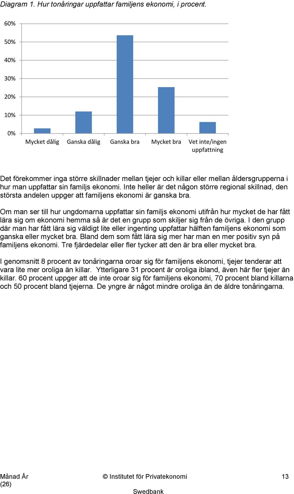 man uppfattar sin familjs ekonomi. Inte heller är det någon större regional skillnad, den största andelen uppger att familjens ekonomi är ganska bra.